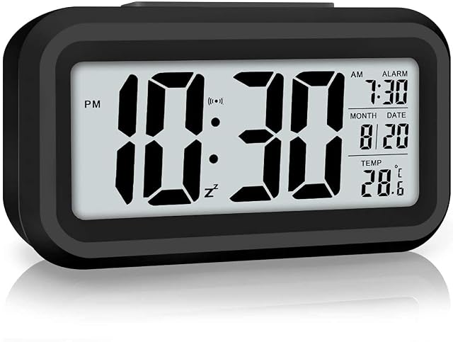 Horloge de bureau numérique LED sans tic-tac Lesipee