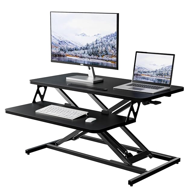 Convertisseur de bureau assis-debout ERGOMAKER avec plateau clavier