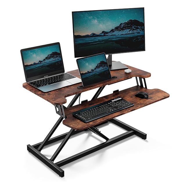 Convertisseur de bureau assis-debout à deux niveaux VonHaus