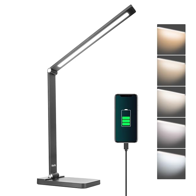 Lampe de bureau LED mafiti avec bras flexible