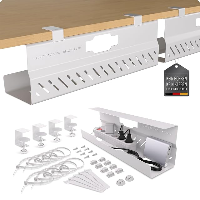 Panier à câbles et alimentation sous bureau surdimensionné Ultimate Setup