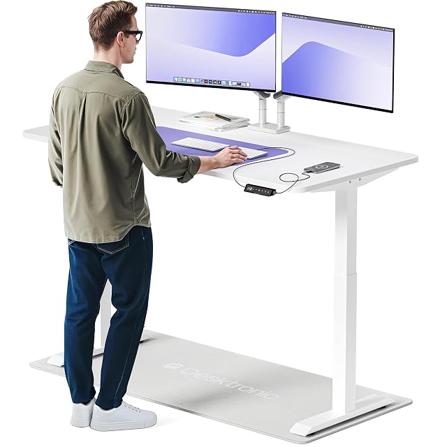 Bureau assis-debout électrique Desktronic avec panneau de commande tactile