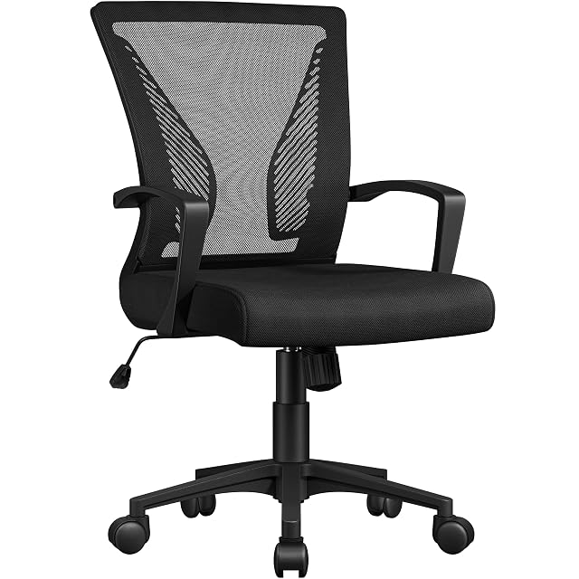 Chaise de bureau ergonomique en filet Yaheetech en noir