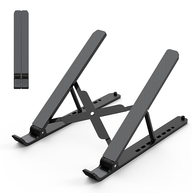 Support pour portable pliable en aluminium Tonmom élevant un écran de portable