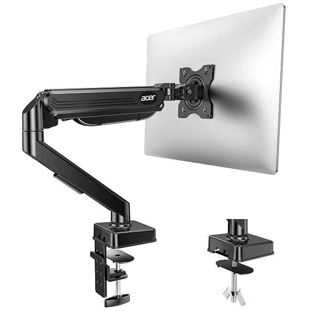 Bras de moniteur à ressort à gaz Acer soutenant un écran large